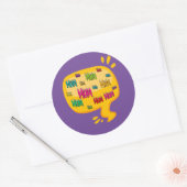 Farbenfrohe Word-Mama mit Gedankenblase Runder Aufkleber (Umschlag)