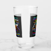 Farbenfrohe Wortkunst jubelt in vielen Sprachen Glas (Rechts)