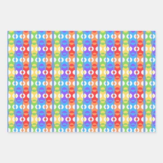 Farbenfrohe Wrapper in Mustern Geschenkpapier Set (Vorderseite)