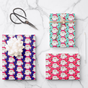 Farbenfrohe Wrapping Paper Sheets von Santa Claus Geschenkpapier Set