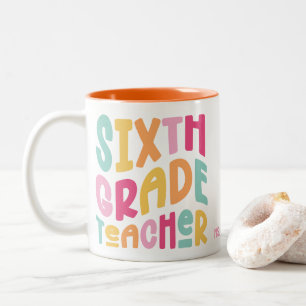 Farbenfrohe Würdigung für Sechstklässlehrer Zweifarbige Tasse