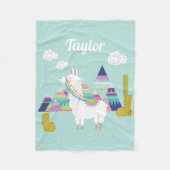 Farbenfrohe Wüste Alpaca Personalisiert Fleece Bla (Vorderseite)