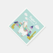 Farbenfrohe Wüste Llama Personalisiert Paper Napki Serviette (Ecke)