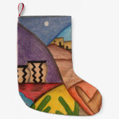 Farbenfrohe Wüste Südwestkaktus Kleiner Weihnachtsstrumpf (Vorderseite)