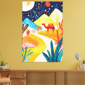 Farbenfrohe Wüstenlandschaft im fauvistischen Stil Leinwanddruck (Insitu (Wohnzimmer))