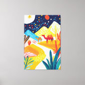 Farbenfrohe Wüstenlandschaft im fauvistischen Stil Leinwanddruck (Vorderseite)