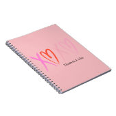 Farbenfrohe "XOXO" Herz Valentinstag Notizblock (Rechte Seite)