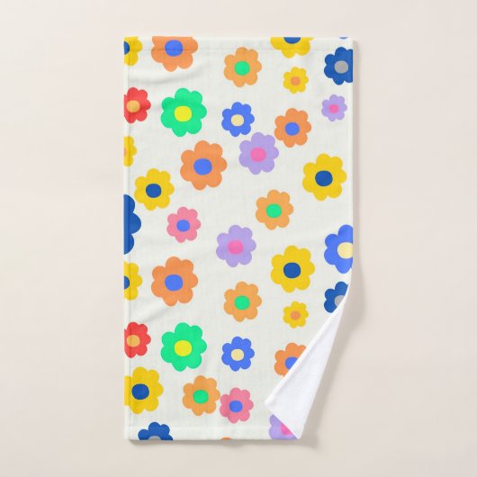 Farbenfrohe Y2K-Blume-Indie-Muster Badhandtuch Set (Handtuch)