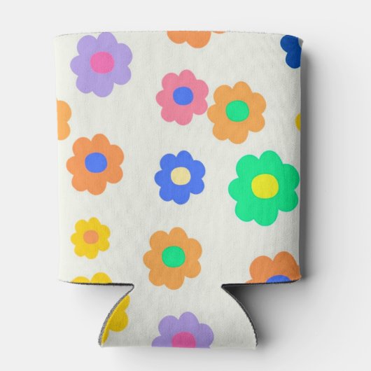 Farbenfrohe Y2K-Blume-Indie-Muster Dosenkühler (Rückseite)
