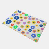 Farbenfrohe Y2K-Blume-Indie-Muster Fußmatte (Schrägansicht)