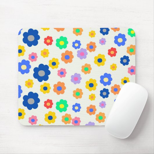 Farbenfrohe Y2K-Blume-Indie-Muster Mousepad (Mit Mouse)