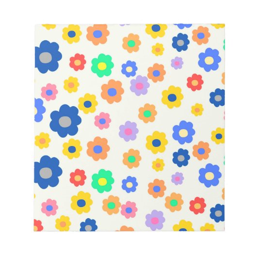 Farbenfrohe Y2K-Blume-Indie-Muster Notizblock (Vorderseite)