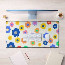 Farbenfrohe Y2K-Blume-Indie-Muster Schreibtischunterlage