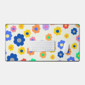 Farbenfrohe Y2K-Blume-Indie-Muster Schreibtischunterlage (Tastatur & Maus)