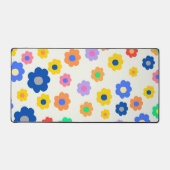 Farbenfrohe Y2K-Blume-Indie-Muster Schreibtischunterlage (Vorderseite)