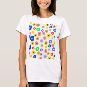 Farbenfrohe Y2K-Blume-Indie-Muster T-Shirt