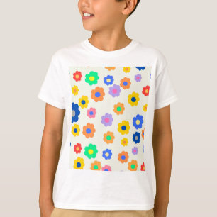 Farbenfrohe Y2K-Blume-Indie-Muster T-Shirt