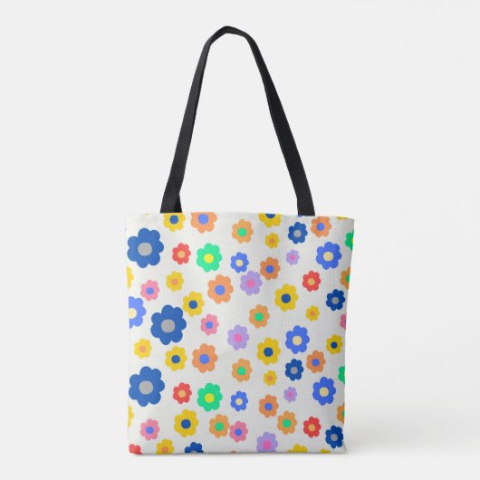 Farbenfrohe Y2K-Blume-Indie-Muster Tasche (Rückseite)