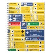 Farbenfrohe Yellow Blue Airport Signards Notizblock (Vorderseite)