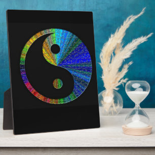 Farbenfrohe Yin and Yang Puzzle Fotoplatte