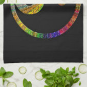 Farbenfrohe Yin and Yang Puzzle Geschirrtuch (Gefaltet)