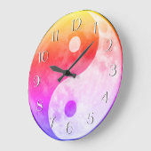 Farbenfrohe Yin Yang Moon Elegante Zahlen Große Wanduhr (Winkel)