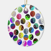 Farbenfrohe Ying Yang Pattern Keramik Ornament (Links)