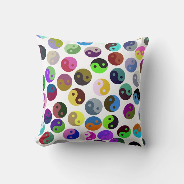 Farbenfrohe Ying Yang Pattern Kissen (Vorderseite)