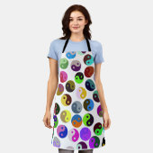 Farbenfrohe Ying Yang Pattern Schürze (Getragen)