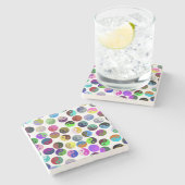 Farbenfrohe Ying Yang Pattern Steinuntersetzer (Seitenansicht)