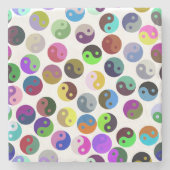 Farbenfrohe Ying Yang Pattern Steinuntersetzer (Vorderseite)