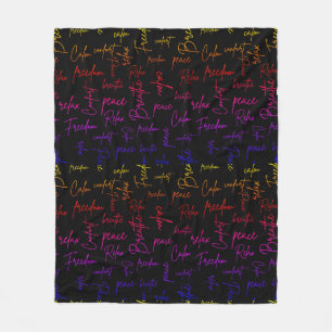 Farbenfrohe Yoga Meditation Liebt Worte Fleecedecke