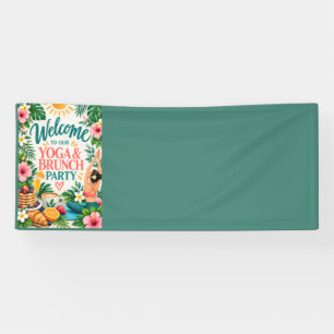 Farbenfrohe Yoga- und Brunch-Party Banner