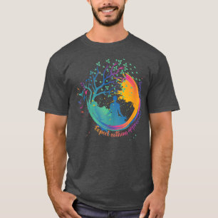 Farbenfrohe Yoga Zen erwarten Nichts schätzen T-Shirt