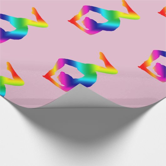 Farbenfrohe Yogaposition Geschenkpapier (Ecke)