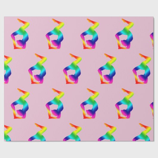 Farbenfrohe Yogaposition Geschenkpapier (Flach)