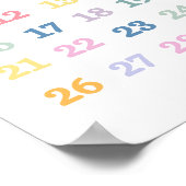 Farbenfrohe Zahlen 1-30 Pädagogik Poster (Ecke)