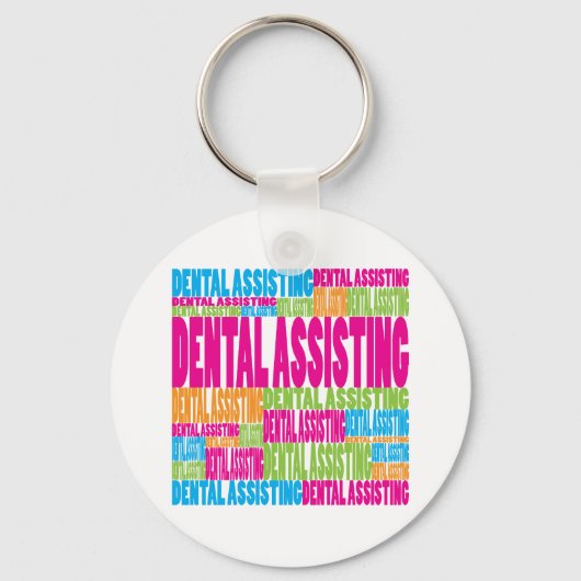 Farbenfrohe Zahnbehandlung Schlüsselanhänger (Vorderseite)