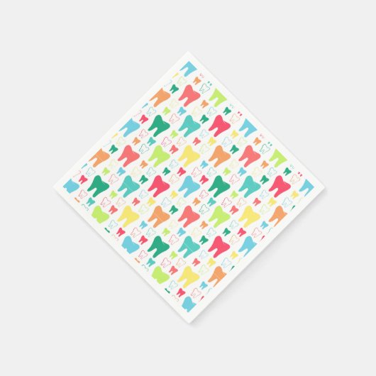Farbenfrohe Zähne Serviette (Ecke)