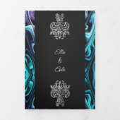 Farbenfrohe Zauberhochzeit Dreifach Gefaltete Einladung (Cover)