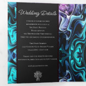 Farbenfrohe Zauberhochzeit Dreifach Gefaltete Einladung (Innen Erste Seite)