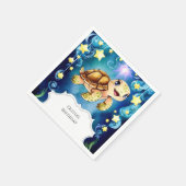 Farbenfrohe Zauberschildkröte zum Geburtstag Serviette (Ecke)