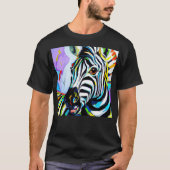 Farbenfrohe Zebra #1 im Stil von Leonid Afremov. T-Shirt (Vorderseite)