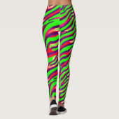 Farbenfrohe Zebra-Druckleiste Abstraktes Muster Leggings (Rückseite)