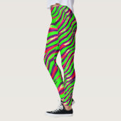 Farbenfrohe Zebra-Druckleiste Abstraktes Muster Leggings (Links)