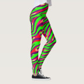 Farbenfrohe Zebra-Druckleiste Abstraktes Muster Leggings (Rechts)