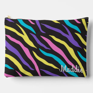 Farbenfrohe Zebra Glittery Muster Zubehörtasche