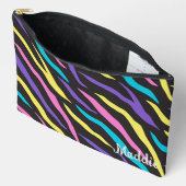 Farbenfrohe Zebra Glittery Muster Zubehörtasche (Offen)