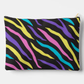 Farbenfrohe Zebra Glittery Muster Zubehörtasche (Rückseite)