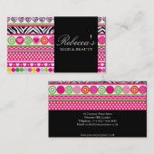 Farbenfrohe Zebra Herz-Design-Visitenkarte Visitenkarte (Vorne/Hinten)